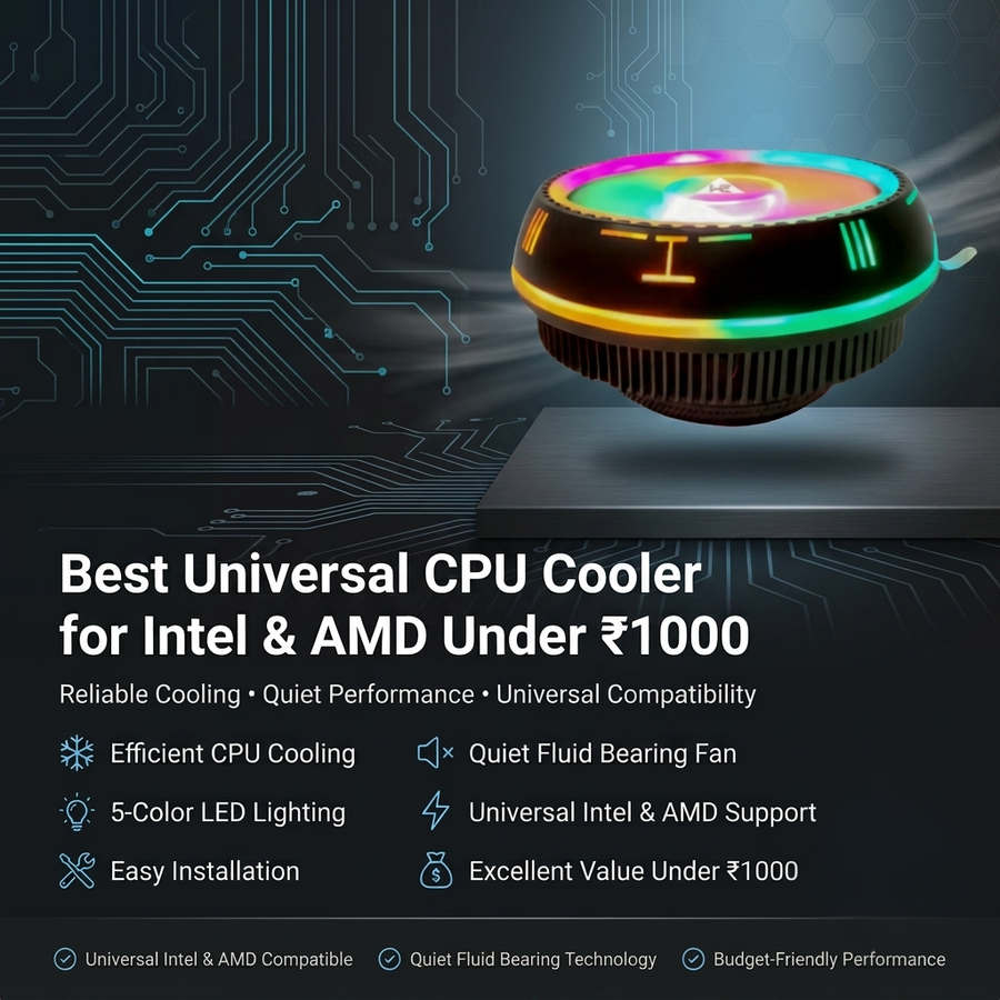 Best Universal CPU Cooler for Intel & AMD Under ₹1000 – Complete Buying Guide