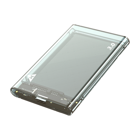 WE - P045 2.5 INCH  HDD/SSD ENCLOSURE  USB 3.0  TOOL-FREE UP TO 5GBPS - TRANSPARENT BLACK  1 YEAR WARRANTY