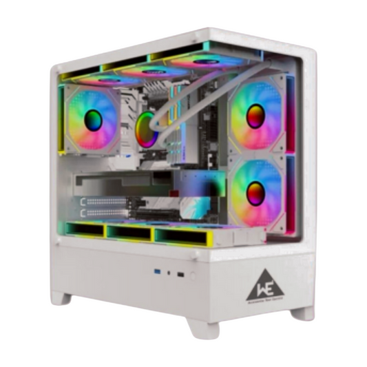 WE HELSINKI  PREMIUM GAMING CABINET DUAL-ZONE LAYOUT  4 INFINITY ARGB FANS  TEMPERED GLASS 360MM WATER COOLING SUPPORT TYPE C , 3.0 USB  HD AUDIO/MIC  - 1 YEAR WARRANTY