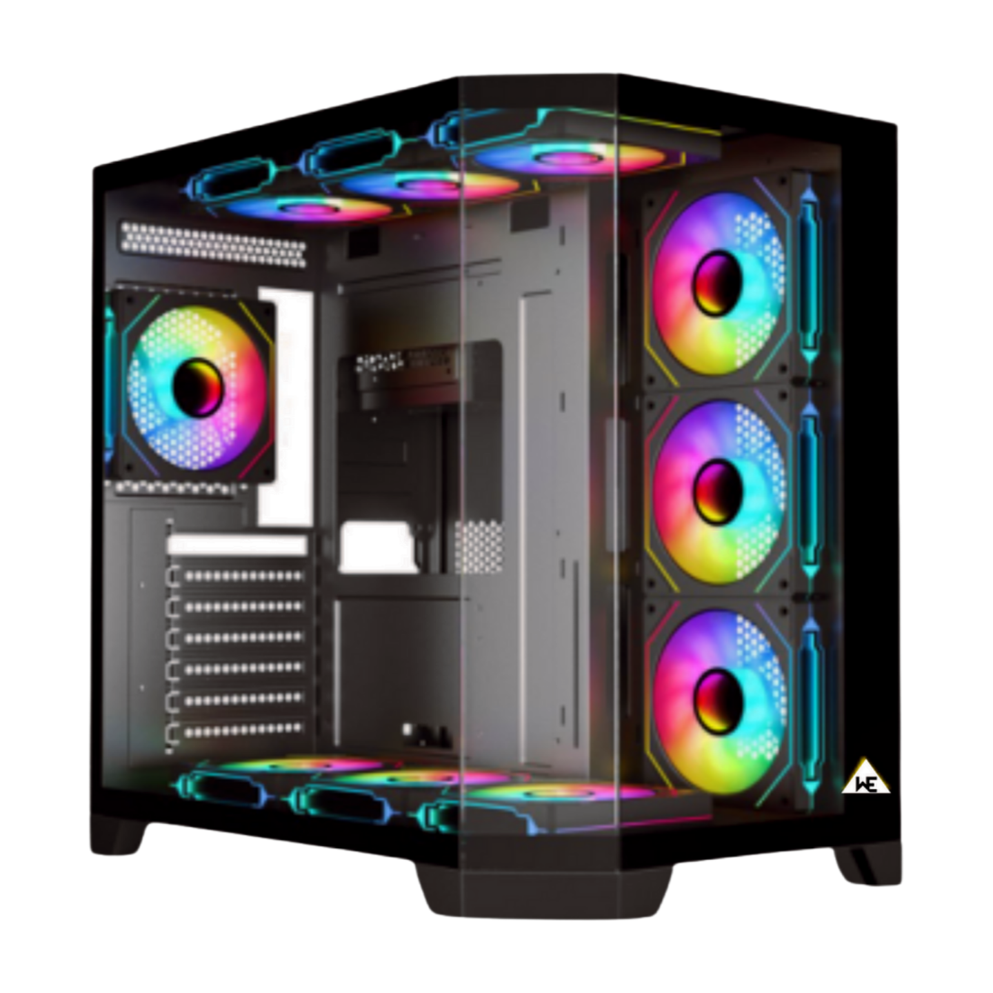 WE HELSINKI Premium Gaming Cabinet – ATX/Micro-ATX Support – Sleek Matte Finish – Enhanced Airflow – Tool-Free Build – 1 Year Warranty