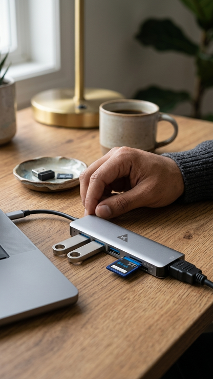 WE - CHC61 6-IN-1 TYPE-C DOCK WITH  3 X USB PORT  1 X 4K HDMI  1 X SD & 1 X MICRO SD CARD READER  METAL BODY 1 YEAR WARRANTY