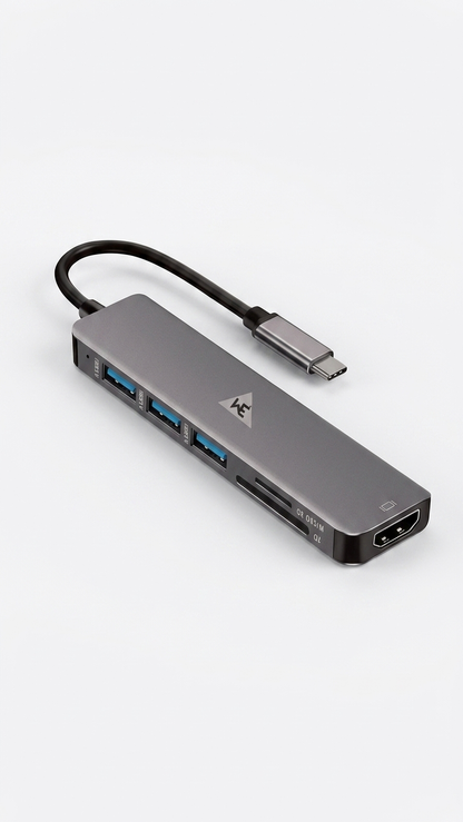 WE - CHC61 6-IN-1 TYPE-C DOCK WITH  3 X USB PORT  1 X 4K HDMI  1 X SD & 1 X MICRO SD CARD READER  METAL BODY 1 YEAR WARRANTY