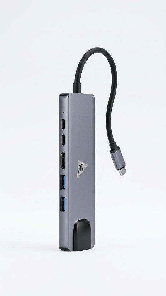 WE CHC62 6‑in‑1 Type‑C Dock with Dual 100W Power delivery, USB Hub, 4K HDMI, Ethernet – Metal Body, 1 Year Warranty