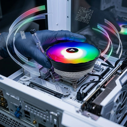 WE Halo LED 120mm RGB CPU Cooling Fan – Intel & AMD Compatible