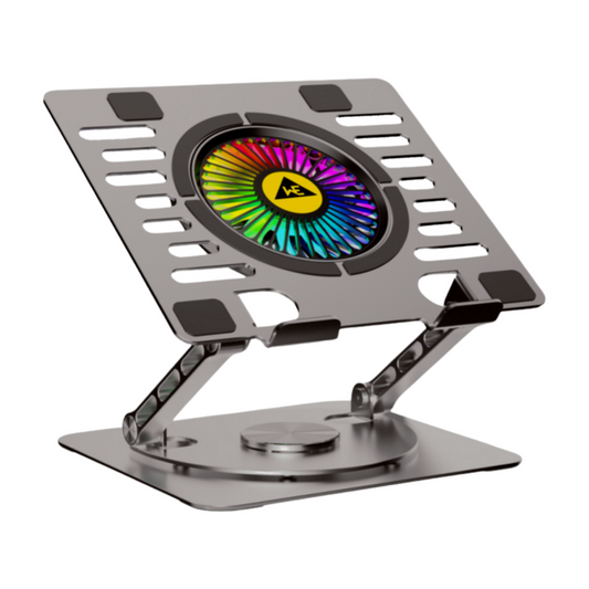 WE -  BRITEPAD  RGB LAPTOP COOLING PAD  ALUMINIUM BODY  360° ROTATING BASE  RGB FAN  HEIGHT ADJUSTABLE  USB HUB  ADJUSTABLE SPEED