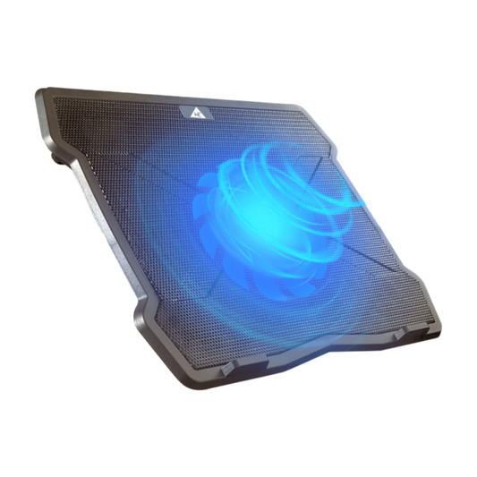 WE - AIRPAD LAPTOP COOLING PAD  SINGLE FAN  ADJUSTABLE ANGLE  USB HUB  – BLACK