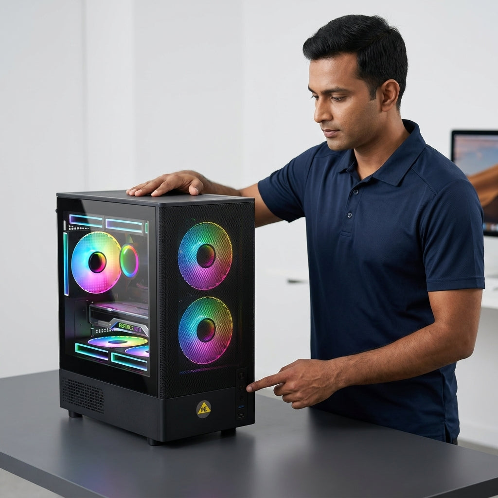 WE - RIO PREMIUM CABINET – 3 RGB FAN INBUILT 240 WATER COOLER SUPPORT 3.0 USB | HD AUDIO SLOT  |  MAGNETIC FILTER SIDE TEMPERED GLASS  |  1 YEAR WARRANTY