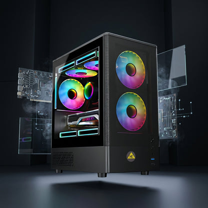 WE - RIO PREMIUM CABINET – 3 RGB FAN INBUILT 240 WATER COOLER SUPPORT 3.0 USB | HD AUDIO SLOT  |  MAGNETIC FILTER SIDE TEMPERED GLASS  |  1 YEAR WARRANTY