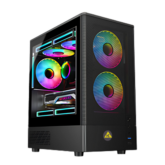 WE - RIO CABINET – 3 RGB FAN INBUILT 240 WATER COOLER SUPPORT 3.0 USB , HD AUDIO SLOT, MAGNETIC FILTER SIDE TEMPERED GLASS - 1 YEAR WARRANTY