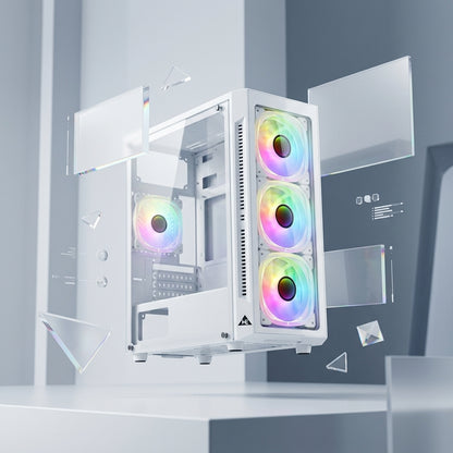 WE - AURA NX CABINET 3 RGB MESH & GLASS FRONT, USB 3.0, HD AUDIO | MIC  TEMPERED SIDE GLASS  |  1 YEAR WARRANTY