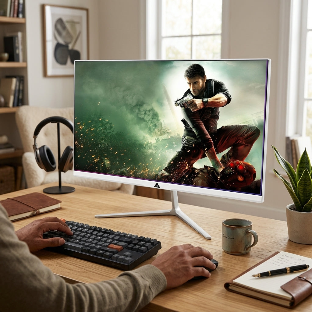 WE - PIXELS 32 FHD IPS FRAMELESS LED MONITOR  FULL HD  BUILT-IN SPEAKERS 75HZ WHITE 3 YEARS WARRANTY