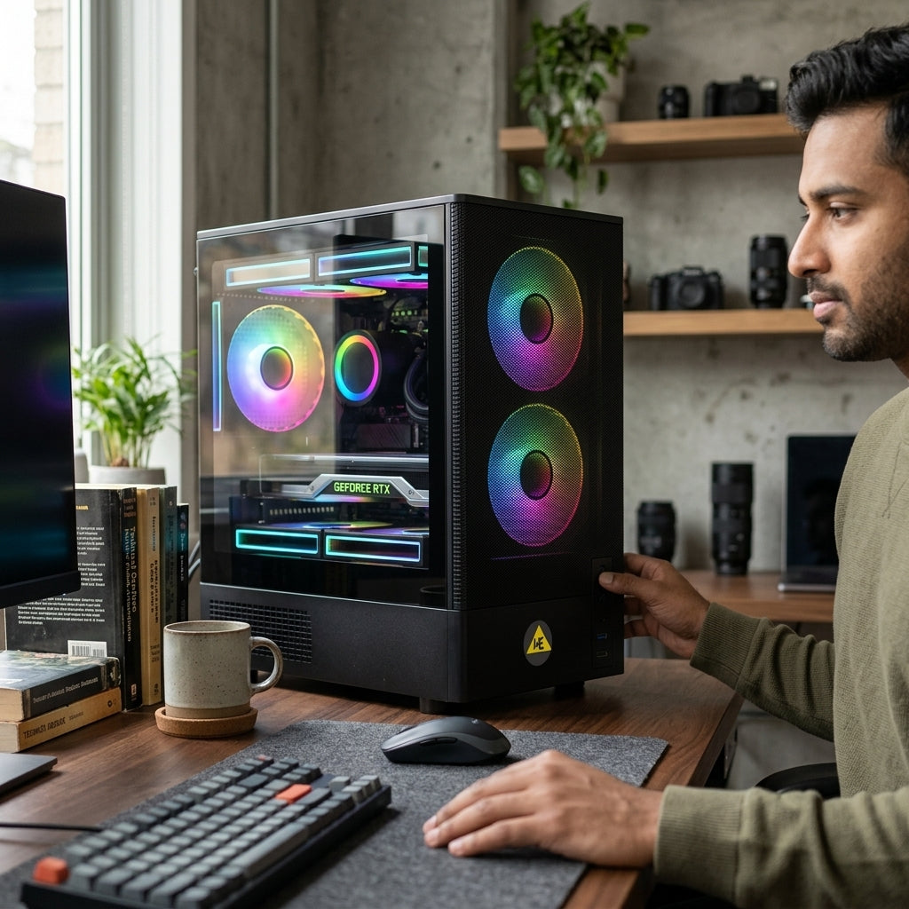 WE - RIO PREMIUM CABINET – 3 RGB FAN INBUILT 240 WATER COOLER SUPPORT 3.0 USB | HD AUDIO SLOT  |  MAGNETIC FILTER SIDE TEMPERED GLASS  |  1 YEAR WARRANTY