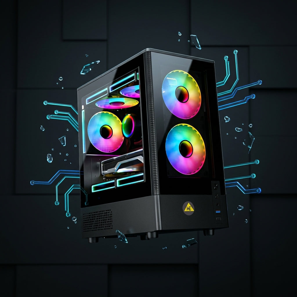 WE - RIO PREMIUM CABINET – 3 RGB FAN INBUILT 240 WATER COOLER SUPPORT 3.0 USB | HD AUDIO SLOT  |  MAGNETIC FILTER SIDE TEMPERED GLASS  |  1 YEAR WARRANTY