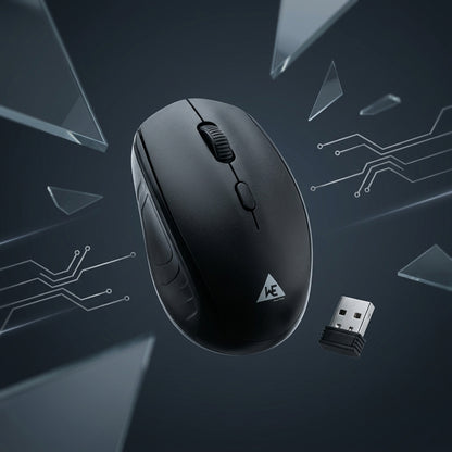 WE - WM 802 WIRELESS MOUSE 2.4 Ghz 1600 DPI BLACK RUBBER FINISH  1 YEAR WARRANTY