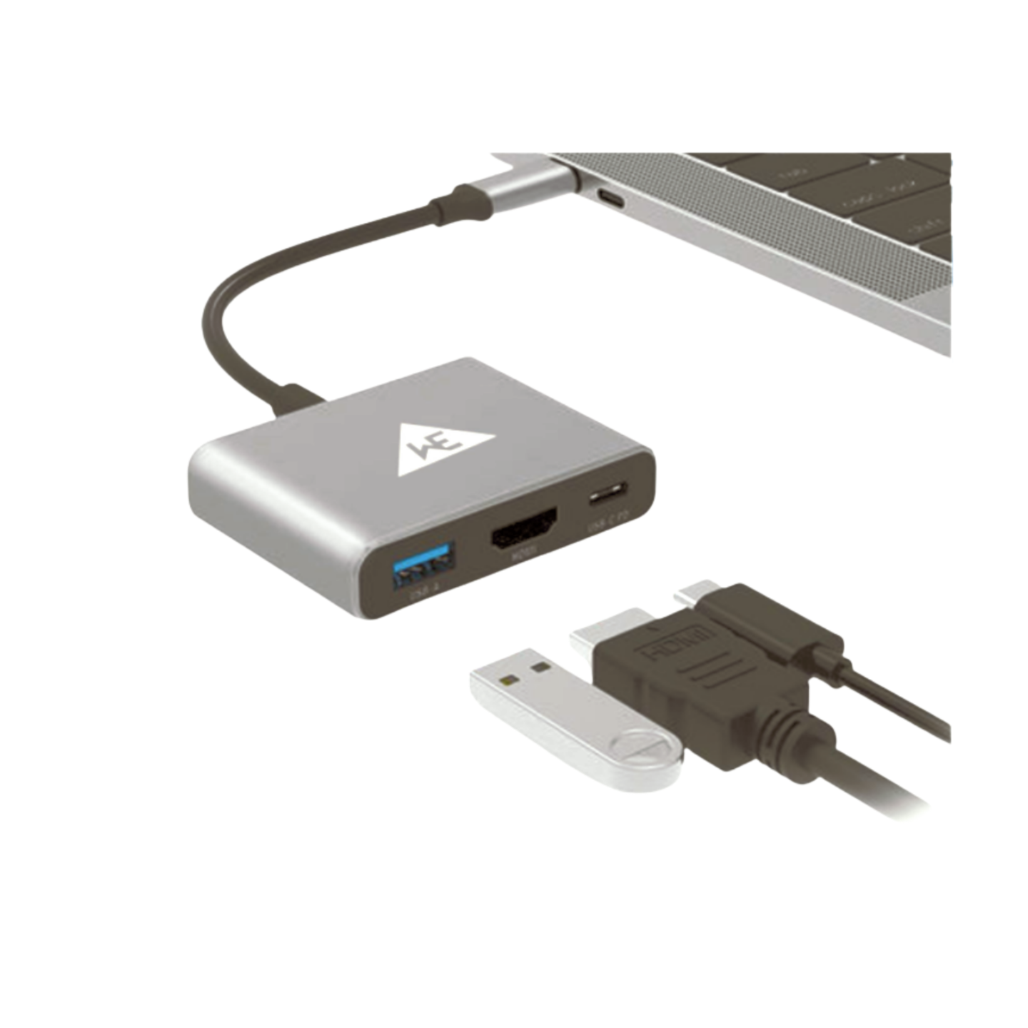 WE - CH4KP 3-IN-1 TYPE-C DOCK WITH 1 X 100W PD 1 X 4K HDMI 1 X USB 3.0 PORT METAL BODY 1 YEAR WARRANTY