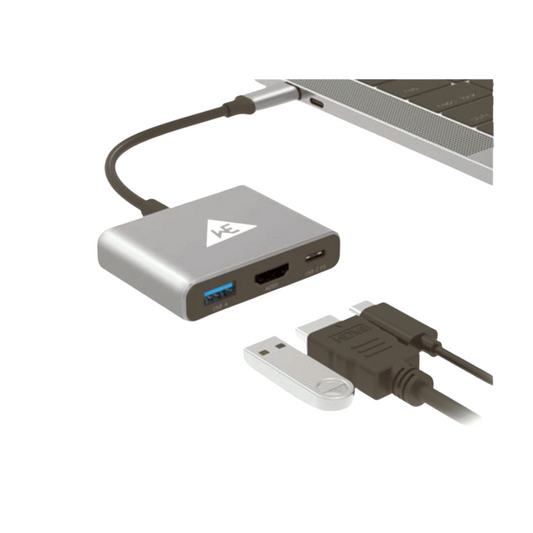 WE - CH4KP 3-IN-1 TYPE-C DOCK WITH 1 X 100W PD 1 X 4K HDMI 1 X USB 3.0 PORT METAL BODY 1 YEAR WARRANTY
