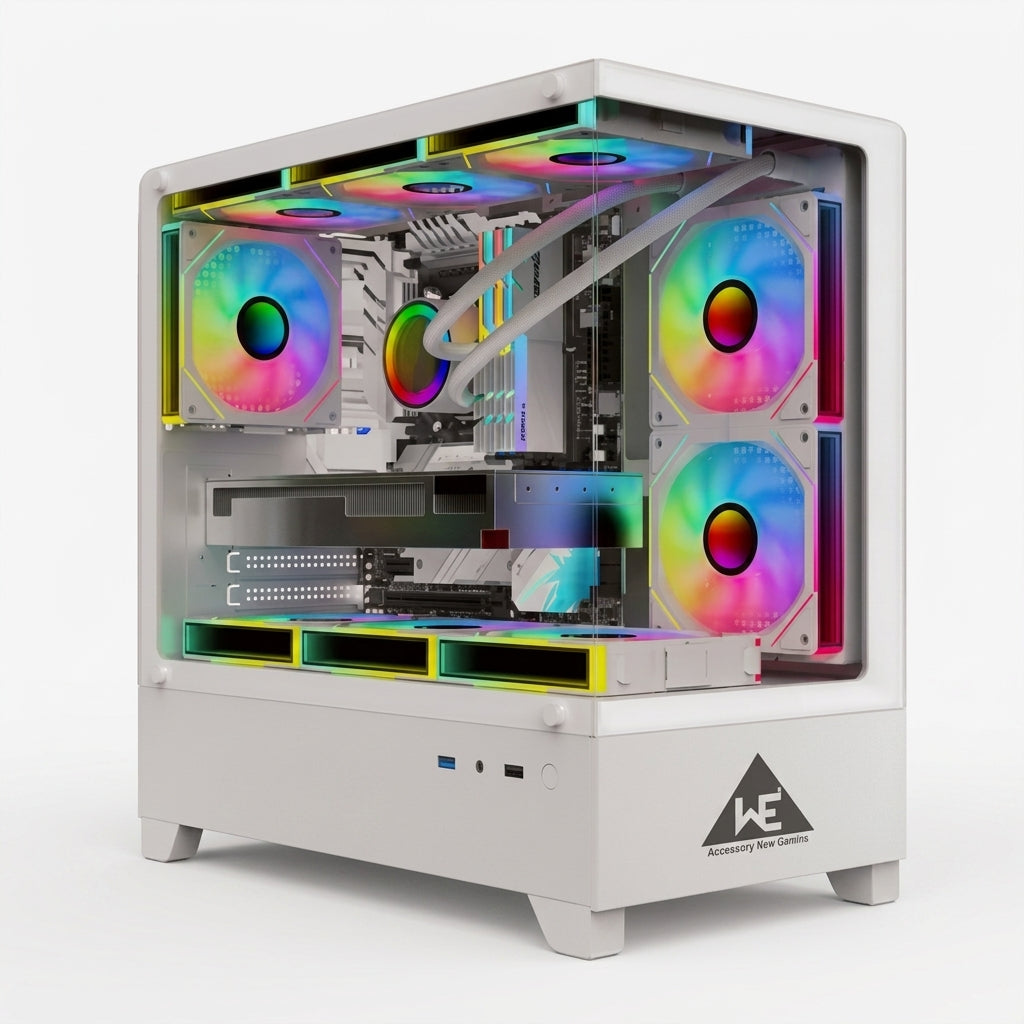 WE BERLIN PREMIUM GAMING CABINET DUAL-ZONE LAYOUT  4 INFINITY ARGB FANS  TEMPERED GLASS 360MM WATER COOLING SUPPORT TYPE C , 3.0 USB  HD AUDIO | MIC  |  1 YEAR WARRANTY