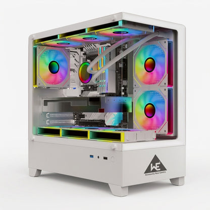 WE BERLIN PREMIUM GAMING CABINET DUAL-ZONE LAYOUT  4 INFINITY ARGB FANS  TEMPERED GLASS 360MM WATER COOLING SUPPORT TYPE C , 3.0 USB  HD AUDIO | MIC  |  1 YEAR WARRANTY