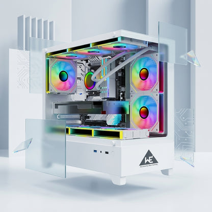 WE BERLIN PREMIUM GAMING CABINET DUAL-ZONE LAYOUT  4 INFINITY ARGB FANS  TEMPERED GLASS 360MM WATER COOLING SUPPORT TYPE C , 3.0 USB  HD AUDIO | MIC  |  1 YEAR WARRANTY