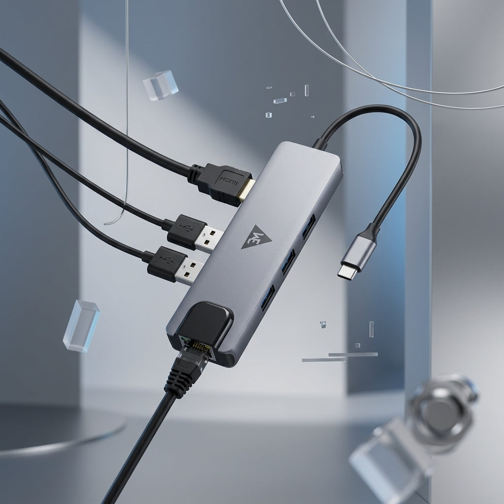 WE CHC62 6‑in‑1 Type‑C Dock with Dual 100W Power delivery, USB Hub, 4K HDMI, Ethernet – Metal Body, 1 Year Warranty