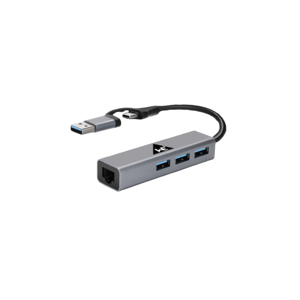 WE CLH21 USB-C & USB 3.0 Ethernet Hub – Metal Body, 1 Year Warranty