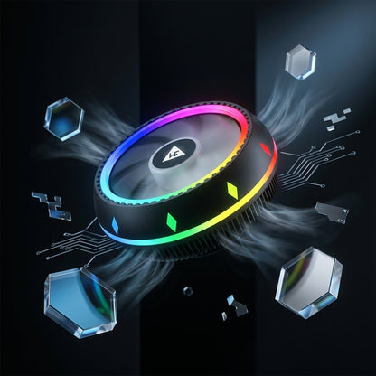 WE FLARE UFO RGB CPU COOLER 90MM FAN RGB RING INTEL & AMD COMPATIBILITY