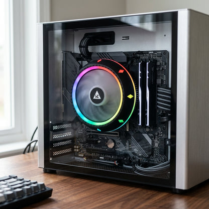 WE FLARE UFO RGB CPU COOLER 90MM FAN RGB RING INTEL & AMD COMPATIBILITY