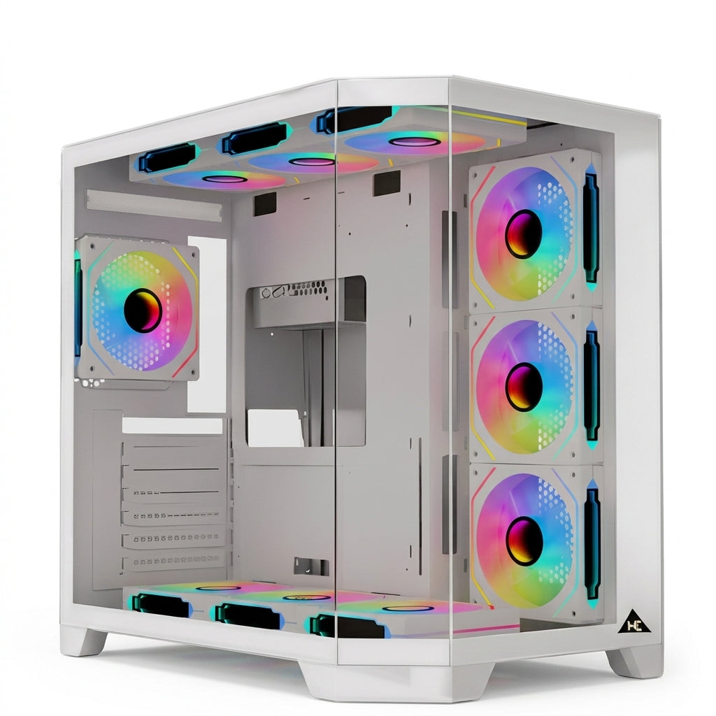 WE HELSINKI Premium Gaming Cabinet – ATX | Micro-ATX Support – Sleek Matte Finish – Enhanced Airflow – Tool-Free Build – 1 Year Warranty