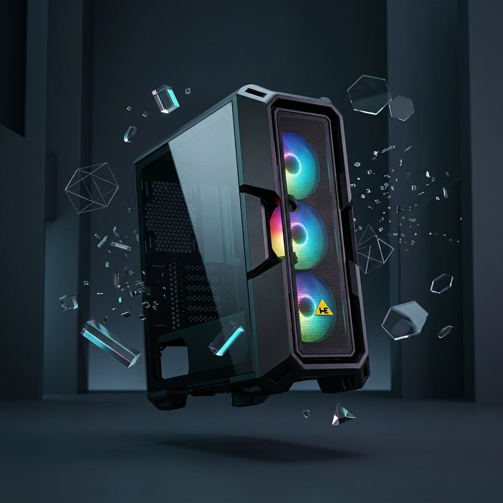 WE PHANTOM ARGB Premium Cabinet – 4x ARGB Fans  Mesh | Glass Front  360mm Cooler Support  USB 3.0  ATX Compatible