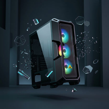 WE PHANTOM ARGB Premium Cabinet – 4x ARGB Fans  Mesh | Glass Front  360mm Cooler Support  USB 3.0  ATX Compatible