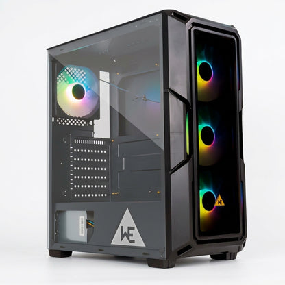 WE PHANTOM GAMING CABINET  TEMPERED GLASS SIDE PANEL  ATX | M-ATX SUPPORT 4 PRE-INSTALLED RGB FANS 240 AND 360 WATER COOLER SUPPORT MESH | GLASS FRONT