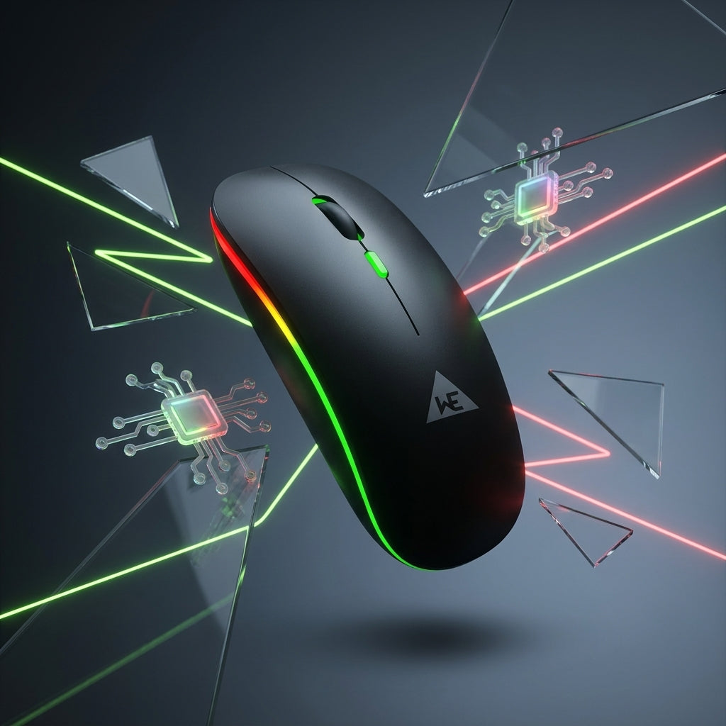 WE PROTOUCH WIRELESS MOUSE WITH BT  RGB LIGHT  ERGONOMIC SILENT CLICK  RECHARGEABLE  1 YEARS WARRANTY