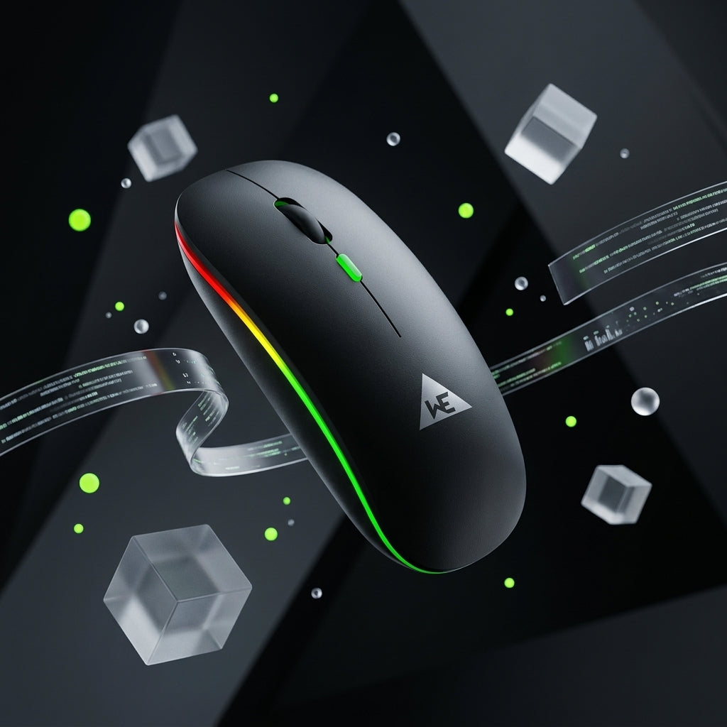 WE PROTOUCH WIRELESS MOUSE WITH BT  RGB LIGHT  ERGONOMIC SILENT CLICK  RECHARGEABLE  1 YEARS WARRANTY