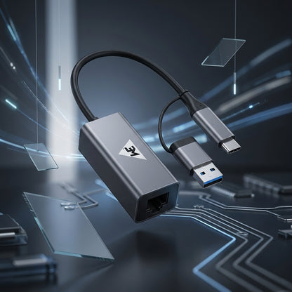 WE - CLG31  GIGABIT ETHERNET NETWORK ADAPTER  WITH TYPE C AND USB 3.0 DUAL CONNECTOR METAL BODY 1 YEAR WARRANTY