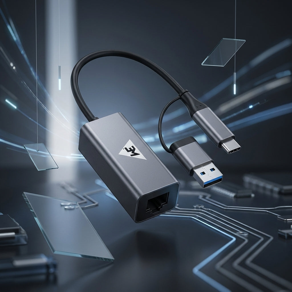 WE - CLG31  GIGABIT ETHERNET NETWORK ADAPTER  WITH TYPE C AND USB 3.0 DUAL CONNECTOR METAL BODY 1 YEAR WARRANTY