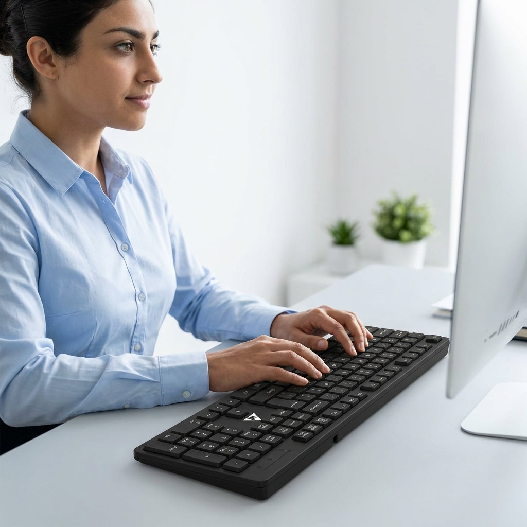WE ALPHA KB708 WIRED OFFICE & HOME KEYBOARD – PREMIUM ABS, 2-YEARS WARRANTY