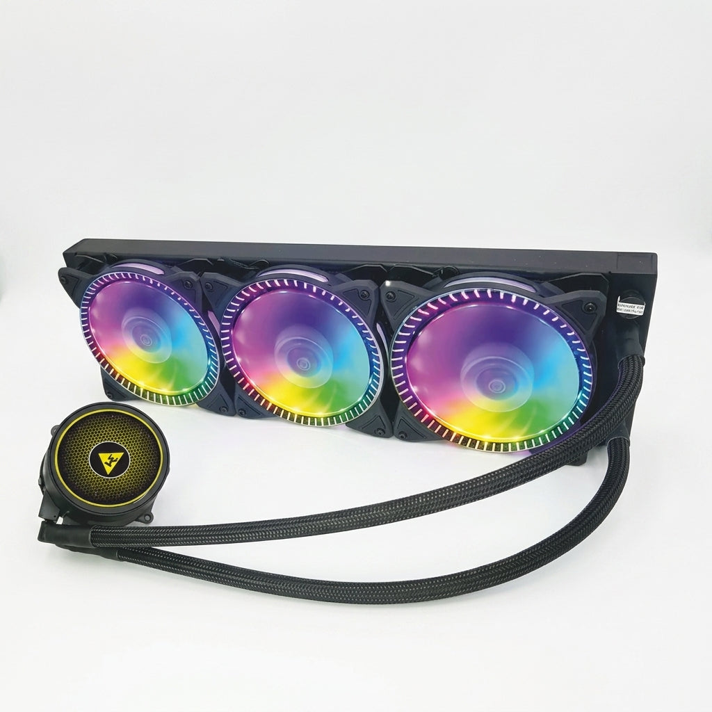 WE - AQUACOOL 360 ARGB LIQUID CPU COOLER TRIPLE FAN, 360MM RADIATOR, ARGB SYNC, UNIVERSAL SOCKET SUPPORT, 3-YEARS WARRANTY