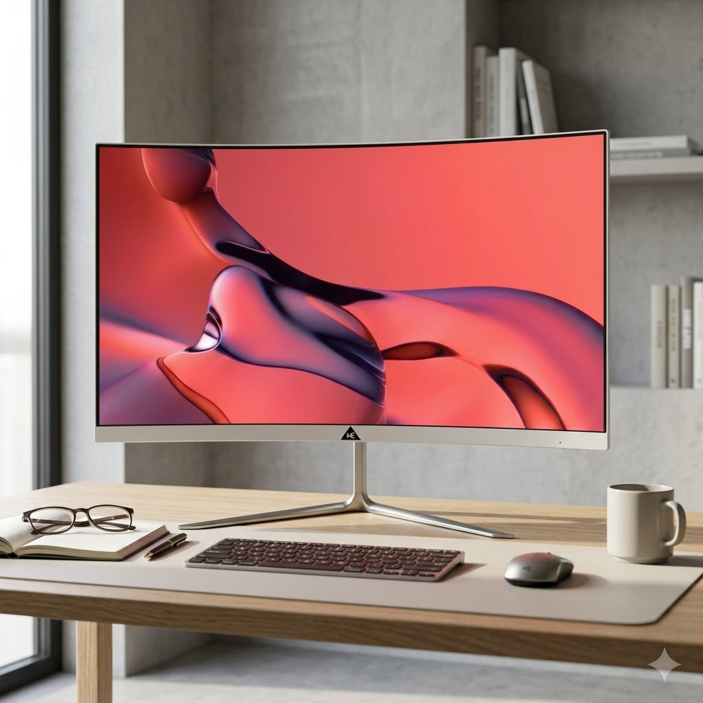 WE PIXELS 24FHD CURVED FRAMELESS LED MONITOR  FULL HD  BUILT-IN SPEAKERS 100HZ WHITE  3 YEARS WARRANTY