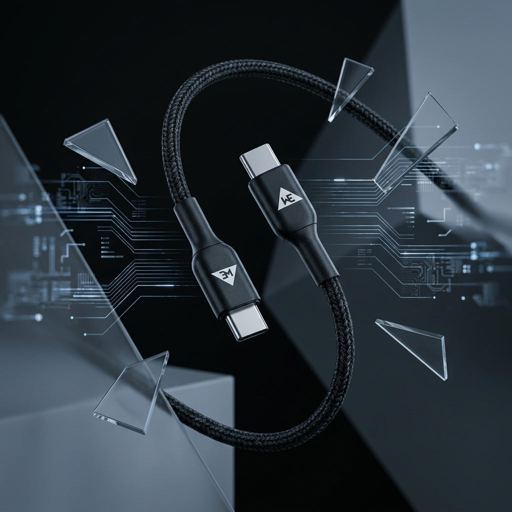 WE -  RAPID CHARGE USB-C TO USB-C BRAIDED CABLE  60W 1 YEAR WARRANTY